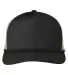 Big Accessories BA680 Ripstop Foam Trucker Hat BLACK/ BLK ROPE front view