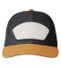 Big Accessories BA682 All-Mesh Patch Trucker Hat OLD GOLD/ BLACK front view