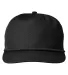 Big Accessories BA699 Ripstop Cap BLACK/ BLK ROPE front view