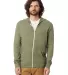 AA1970 Alternative Apparel Unisex Eco Zip Up Hoodi ECO TR ARMY GRN front view