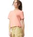 Comfort Colors 3023CL Women's Heavyweight Boxy T-S in Peachy side view