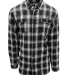 Burnside Clothing 8220 Perfect Flannel Work Shirt in Black/ white front view