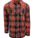 Burnside Clothing 8220 Perfect Flannel Work Shirt in Fire red/ black front view