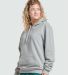 Jerzees 700MR Premium Eco Blend Ringspun Hooded Sw in Frost grey heather side view