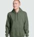 Jerzees 700MR Premium Eco Blend Ringspun Hooded Sw in Military green heather front view