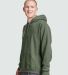 Jerzees 700MR Premium Eco Blend Ringspun Hooded Sw in Military green heather side view
