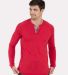Boxercraft BM3101 Henley Long Sleeve T-Shirt in True red front view