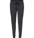 J America 8943 Women's Glitter French Terry Fleece Black/ Silver front view