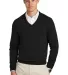 Brooks Brothers BB18400  Cotton Stretch V-Neck Swe in Deepblack front view
