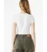 Bella + Canvas 1010 Ladies' Micro Ribbed Baby Tee in Solid wht blend back view