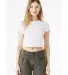 Bella + Canvas 1010 Ladies' Micro Ribbed Baby Tee in Solid wht blend front view