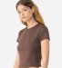 Bella+Canvas 1010 Ladies' Micro Ribbed Baby Tee in Solid cocoa blend