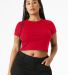 Bella+Canvas 1010 Ladies' Micro Ribbed Baby Tee in Solid red blend