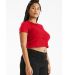 Bella+Canvas 1010 Ladies' Micro Ribbed Baby Tee in Solid red blend