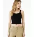 Bella + Canvas 1012 Ladies' Micro Ribbed Scoop Tan in Solid blk blend front view