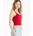 Bella + Canvas 1012 Ladies' Micro Ribbed Scoop Tan in Solid red blend side view