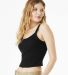 Bella + Canvas 1012 Ladies' Micro Ribbed Scoop Tan in Solid Black Blend