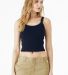 Bella + Canvas 1012 Ladies' Micro Ribbed Scoop Tan in Solid navy blend