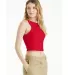 Bella + Canvas 1019 Ladies' Micro Ribbed Racerback in Solid red blend side view