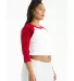 Bella + Canvas 1200 Ladies' Micro Ribbed 3/4 Ragla in White/ red side view