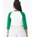 Bella + Canvas 1200 Ladies' Micro Ribbed 3/4 Ragla in White/ kelly