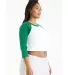 Bella + Canvas 1200 Ladies' Micro Ribbed 3/4 Ragla in White/ kelly