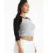 Bella + Canvas 1200 Ladies' Micro Ribbed 3/4 Ragla in Ath hthr/ black