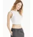 Bella + Canvas 1013 Ladies' Micro Rib Muscle Crop  in Solid wht blend side view