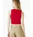 Bella + Canvas 1013 Ladies' Micro Rib Muscle Crop  in Solid red blend back view