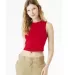 Bella + Canvas 1013 Ladies' Micro Rib Muscle Crop  in Solid red blend front view