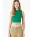 Bella + Canvas 1013 Ladies' Micro Rib Muscle Crop  in Solid kelly blnd front view