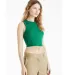 Bella + Canvas 1013 Ladies' Micro Rib Muscle Crop  in Solid kelly blnd side view