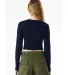 Bella + Canvas 1501 Ladies' Micro Ribbed Long Slee in Solid navy blend back view