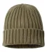 Atlantis Headwear SHORE Sustainable Cable Knit in Olive front view