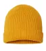 Atlantis Headwear ANDY Sustainable Fine Rib Knit in Mustard yellow back view