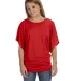 BELLA 8821 Womens Flowy Dolman Top in Red front view