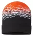 Cap America RKS12 USA-Made Static Cuffed Beanie in Black/ white/ deep orange front view