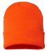 Cap America TKN24 USA-Made 12" Cuffed Beanie in Neon blaze orange front view