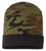 Cap America RKC12 USA-Made Camo Cuffed Beanie in Woodland camo front view