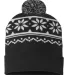Cap America RKF12 USA-Made Snowflake Beanie in Black/ white front view