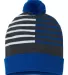 Cap America RKH12 USA-Made Half Color Beanie in True royal/ white front view
