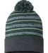 Cap America RKL12 USA-Made Striped Beanie in Forest green front view