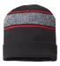 Cap America RKV12 USA-Made Variegated Striped Cuff in Black/ true red front view