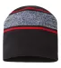 Cap America RKV9 USA-Made Variegated Striped Beani in Black/ true red front view