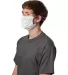 Hanes MKPKPR 2-Ply Polyester Pocket Face Mask in White side view