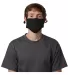 Hanes MKPKPR 2-Ply Polyester Pocket Face Mask in Black front view