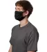 Hanes MKPKPR 2-Ply Polyester Pocket Face Mask in Black side view