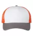 Imperial 1287 North Country Trucker Cap in White/ charcoal/ orange front view