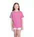 11736 Delta Apparel Youth Pro Weight Short Sleeve  in Hot pink front view
