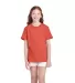 11736 Delta Apparel Youth Pro Weight Short Sleeve  in Deep coral front view